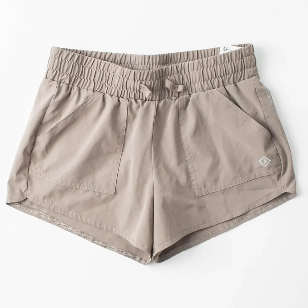 Abercrombie Kids YPB Girls 13/14 Beige Athletic Shorts Lightweight 4-Way Stretch